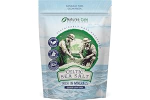 Celtic Sea Salt – 100% Natural Unrefined Celtic Sea Salt – Over 85 Rich Minerals Naturally Included – Light Grey, 600g – by Natures Cure