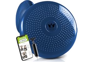 ZenOne Sports ZenBalance Coussin d'équilibre Balance Board, Orthopédique, d'air pour la Posture, Entraînement de l'équilibre et Force, avec Pompe, e-Book Guide, 33 cm (Bleu foncé)