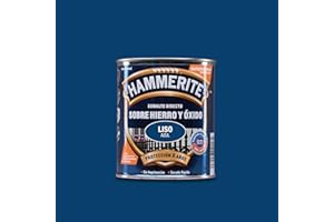 Hammerite Esmalte directo sobre hierro y óxido, Liso Brillante Azul, 750 ml