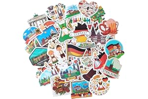 TARIFA UNITED Germany car Sticker German Flag Sticker Scrapbook Stickers for Children Stickers for Adults Decals Pack Cool Suitcase Bike Travel Vintage Laptop Decal