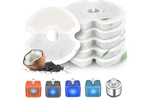 WEIKEY 6 Stück Katzenbrunnen Filter für 2L Katzenblüten-Trinkbrunnen, Dreifach-Filterung, Ersatzfilter Wasserbrunnen für Katzen und Hunde mit Harz und Aktivkohle