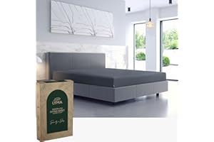 LYMA Bedding Fitted Sheet Double, Deep Pocket 30CM, OEKO-TEX Certified, Ultra Soft Nanoplush Double Brushed Quick Dry Fabric, Shrink Wrinkle & Fade Resistant Easy Care Elastic Bottom Sheet (Dark Grey)