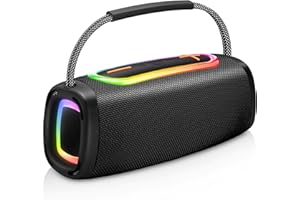 Matast Bluetooth Speaker, Speakers Wireless Bluetooth with 24W Stereo Sound, BassUp, BT5.3, 24-Hour Playtime, IP6 Waterproof Portable Speaker with Built-In Mic, Led Light for Outdoor/Party/Gifts