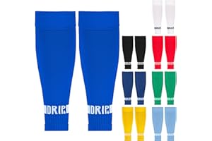 DRIPsox® Football Sock Sleeves to go with Grip Socks - 1 Pair Football Sleeve Socks with Calf Comfort Mesh - Mens, Womens, Juniors & Kids Sock Sleeves in 3 Sizes (S:13C-3, M:4-7, L:8+)