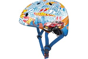 DQB DEQUBE DEQUBE- Casco Infantil Hot Wheels - Ajustable - Ultraligero y Seguro - Resistente y Transpirable- De 2 a 7 años - Color Azul (Deqube 914D00185)