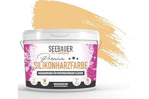 SEEBAUER diy® Silikonharzfarbe Orange Fassadenfarbe (No. 517 Tropical Taste 300 ml) Selbstreinigend mit Lotuseffekt