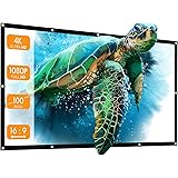 APEMAN Pantalla de proyección 100 Pulgadas HD 4K Pantalla de proyector de Interior para Exteriores Pantalla de película portá