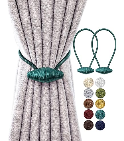 QINGYIWL 4 Pezzi Fermatenda per Tende, Camelia Regolabile Bellissimi Fermatenda per Tende con Decorazione in Corda Floreale Boho per Soggiorno Camera da Letto Ufficio, Beige