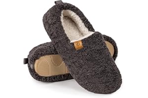 EverFoams, Pantofole da donna chiuse, felpate, soffici e comode, in shearling sintetico e memory foam