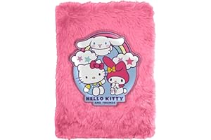 Kids Licensing Plüsch-Notizbuch A5, liniert, zum Schreiben, weiches Kinderbuch von Hello Kitty & Friends für Mädchen, ideal als Geschenk
