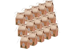 ‎YOOSSO 20 Stück Weihnachtsgeschenkboxen, Süßigkeitskästen Geschenkbox Geschenkverpackung Weihnachten Kraftpapier Geschenkschachteln Papiertüten Adventskalender Häuschen für Weihnachten Party DIY