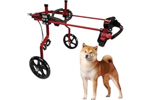 KAJILE Adjustable 2-wheel dog wheelchair, L-2 size for disabled dog hind legs rehabilitation, suitable height 40-50 cm, width 19-25 cm, length 27-35 cm