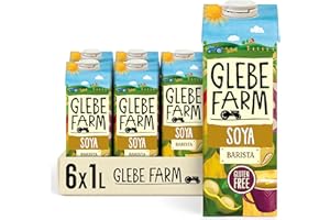 Glebe Farm Gluten Free Soya Milk, Healthy Dairy Free, Coffee Creamer & High Protein Soya Barista Milk For The Perfect Microfoam, Multipack, 6 x 1 litre