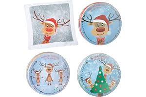 MIK funshopping Set Magisches Handtuch Magischer-Waschlappen Zaubertuch Zauberhandtuch, Mitgebsel Kindergeschenk Tombola (3er Set Weihnachts-Rentier)