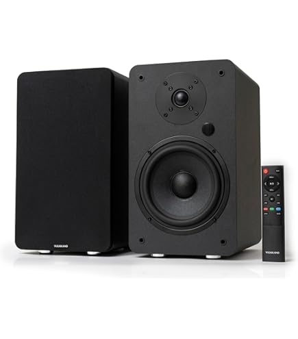 VULKKANO A6 ARC Luidspreker met 16,5 cm (6,5 inch) woofer, Bluetooth 5.0, HDMI ARC, optisch, RCA, USB, met subwoofer-uitgang, hifi-studio-monitoren met elegant design, zwart