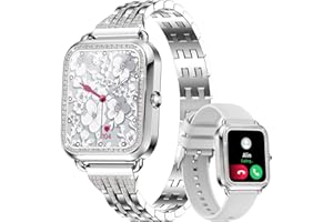 LIGE Smart Watch for Women Make Answer Calls,1.57" Diamond Fitness Tracker with Female Health Heart Rate Sleep Monitor,21 Sports Modes Elegant Smart Watch for Android IOS Silver