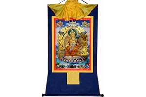 Gandhanra Thangka Tibétain - Bouddha Maitreya Thangka - Peinture Tantrique Bouddha à Dorure - Tapisserie Mural pour Décoration Zen - Méditation et Relaxation Spirituelle