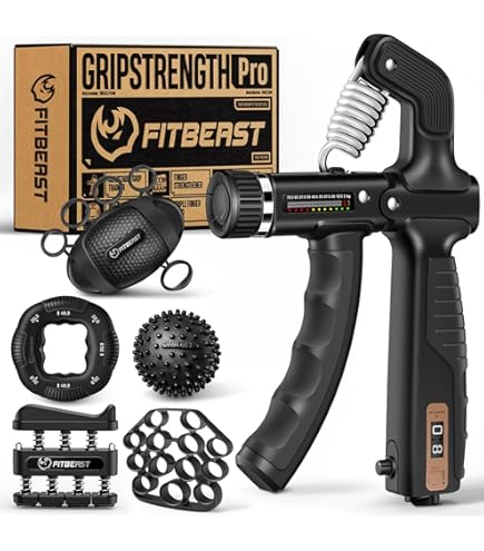 Hand Gripper Strengthener Grip Exerciser 5 Pack 50-250lb Resistance Levels Gift Pack For Him And Her