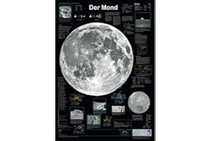 PLANET POSTER EDITIONS Der Mond Poster Deutsch DIN A1 200gr. Papier, mit mattlack-beschichtet