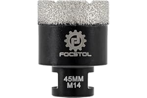 FOCSTOL Brocas Diamante - 45mm Corona Diamante para Porcelanico Baldosa Cerámica Mármol Granito Cuarzo para M14 Rosca Amoladora Angular