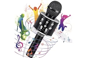 Hayruoy mikrofon Bluetooth do karaoke dla dzieci, 4 w 1, świetny jako zabawka dla dzieci od 4. roku życia, prezent dla chłopców i dziewczynek, na imprezę, do karaoke