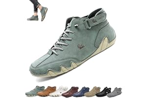 OVERHIL1S Botas Altas De Velcro De Gamuza Hechas A Mano Italianas - Zapatos Becks Hombres Zapatillas De Deporte Casuales De Gamuza Impermeables, Botas Altas Chukka Transpirables Antideslizantes For Hombres Al A