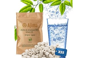 Ajima 55 Perles de Céramique EM Grises – Filtre à Eau Naturel Anti-Calcaire pour Carafe, Bouilloire, Gourde, Lave-Linge – Purification et Adoucissement de l’Eau