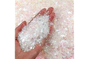 Aoriher Glitzer Weihnachten Schnee Metallischer Kunstschnee zum Basteln Folie Konfetti Folien Flocken Pulverschnee Dekoration Künstlicher Schnee für Weihnachtsbaum Neujahr Party (Irisierend, 250 g)