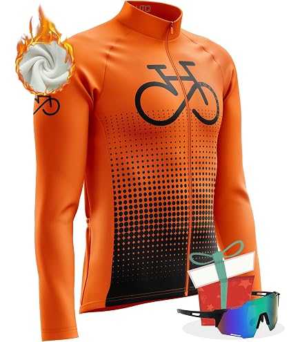 Maglia Termica Ciclismo Uomo A Maniche Lunghe + Occhiali Polarizzati - Set Invernale Completo