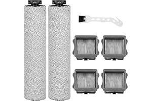 YSWOVUO Lot de 7 Rouleau de Brosse Rechange et Filtre HEPA Accessoires Compatibles avec Tineco iFloor 3/Floor One S3 Aspirateurs Secs et Humides, 2 Rouleaux de Brosse+4 Filtres+1 Brosse de Nettoyage