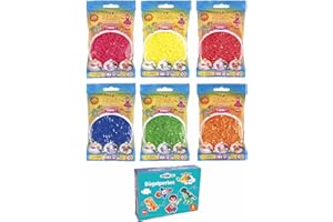 ‎HAMA Hama Happy Price Toys Midi Bügelperlen (Kon-5) Konvulut 6X Farben (Gelb,Rot,Fuchsia, Blau,Grün, Orange) im farbigen Geschenkversandkarton