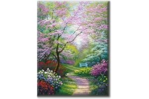 Yiminu.DS Diamond Painting Adultos, Diamantes Diamond Painting Kit para Decoración de La Pared Del Hogar, 1 Precio 30CM X 40CM, Paisaje pintura al óleo flor