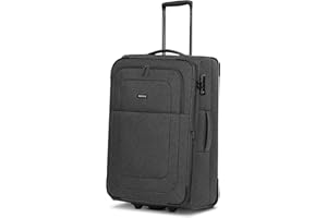 REDOLZ mittlerer 2-Rollen Koffer | Check-in M Trolley mit TSA-Schloss | Weichschale leicht 2,9 kg, 42 x 25 x 67 cm | mit Dehnfalte erweiterbar für Damen & Herren (Essentials 12)