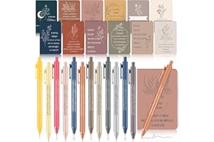 Clabby 12 Set Dankeschön Geschenk für Kollegen Lehrer 12 Kleine Inspirierende Notizbücher 12 Motivierender Kugelschreiber Geschenk für Büro Weihnachten(Großartige Kollegen sind schwer zu finden)