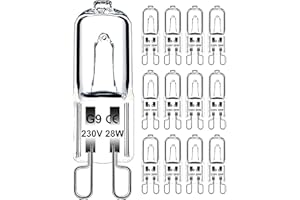 Jaenmsa Ampoule G9 28W 230V Dimmable Blanc Chaud, Ampoule Halogène G9 Tolérance de 300°C, Ampoule Four G9 Pour Four Micro-ondes Cuisinière Plafonniers, Lot de 12