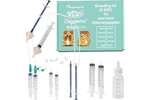 Bubble milk bowl Biberons pour Chatons et Chiots, biberons pour Animaux Nouveau-nés avec tétines de Rechange, Ensemble de biberons pour Animaux de Compagnie (S(Breeding Kit))