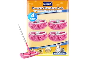 KEEPOW Almohadillas de Microfibra Reutilizables para Sweeper 2 en 1, Pack de 4, Rosa