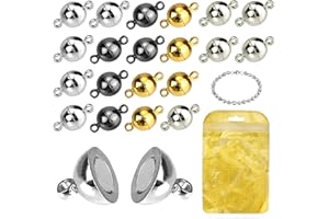 MOAMUN 20 Packungen Halskette Armband Magnetische Verschlüsse Für Ketten, Schmuck Magnetverschluss Für Halskette Armband Machen (Mix 6mm)