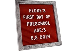 C CRYSTAL LEMON Tableau à lettres en feutre rose 25x25 cm – 336 lettres non découpées, chiffres et symboles – Panneau en bois avec lettres interchangeables – Idéal pour maison, bureau, classe et décoration vintage