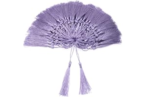 VAPKER 100 Pieces Purple Tassels 13cm/5-Inch Silky Handmade Soft Tassels Floss Bookmark Tassels with 2-Inch Cord Loop for Jewelry Making, DIY Projects, Bookmarks