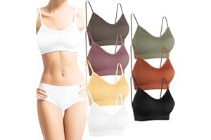 PLULON 7 Piezas Sujetadores Deportivos sin Aros para Mujer Sujetador Deportivo Mujer Push Up con Almohadillas Extraíbles