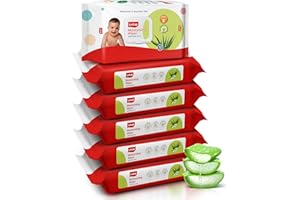 LuvLap Moisturising Wet Wipes with Lid For Baby Skin, Enriched with Aloe Vera, Vitamin E &Chamomile Extract, pH Balanced, Dermatologically Safe, Paraben & Sulphate Free, 72 Wipes, pack of6