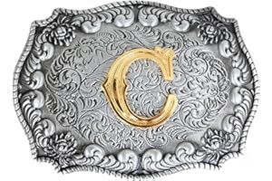 Bai You Mei Classico Western Lettere Maiuscole Placcatura Oro Metallo Cowboy Fibbie Per Cinture Uomo Fibbie Per Cinture