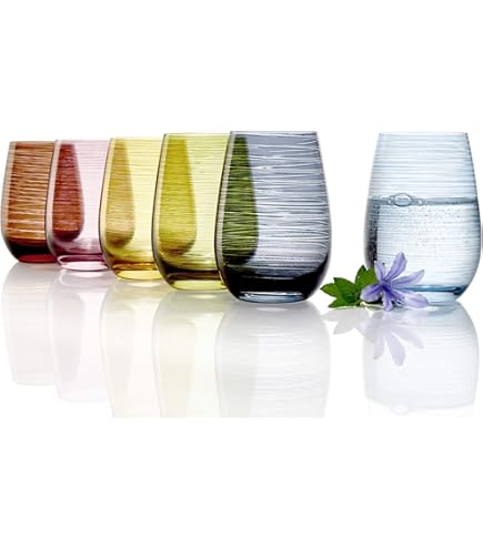 Stölzle Lausitz Grandezza Waterglazen, 340 ml, set van 6, blauw, sapglazen, vaatwasmachinebestendig, kelkglazen, set, onbreekbaar, hoogwaardig en loodvrij kristalglas, hoogste kwaliteit