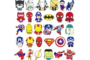 WKXINXUAN Marvel Pins para Croc Charms Zuecos 30 Unidades Zapatos Dibujos Animados, Pins Zapatos Spider Accesorios de Zuecos Croc mujer plataforma Para Niños y Adultos, Decoración Pvc Superhéroes