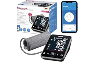 ‎BEURER Beurer BM 64 Oberarm-Blutdruckmessgerät, AFib-Erkennung zur Schlaganfallprävention, patentierter Ruheindikator, Manschette für 22-42 cm, mit App, Datenübertragung zu Apple Health und co.