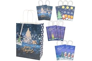 PRINTME3D SHAPE YOUR PROJECTS 12 Sacchetti Regalo Natale |12 Etichette Incluse |Buste regalo Natale |Sacchetti Natalizi In Carta Kraft |Sacchetti Natale |Sacchetto Regalo Con tag Per Personalizzare Ogni Regalo,Buste regalo|BLU