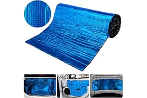 Baketron Insulation Mat Car Self-Adhesive Sound Insulation Mat Insulation Mat, Sound Insulation Mat Roll, Fireproof, Moisture-Proof, Waterproof (200 cm x 50 cm x 10 mm, Blue)