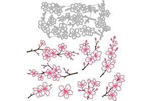 GLOBLELAND Matrices de Découpe de Fleurs de Cerisier Pochoirs de Gaufrage de Découpe de Plantes pour Bricolage Matrices de Découpe de Fleurs de Scrapbooking pour Album Photo Décor de Journaux