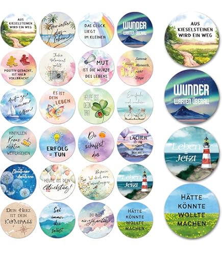 Logbuch-Verlag Lot D'autocollants Avec Inscriptions En Allemand - Pour Anniversaire, Saint Valentin, Lettres, Cadeaux - Étiquettes Rondes Vierges